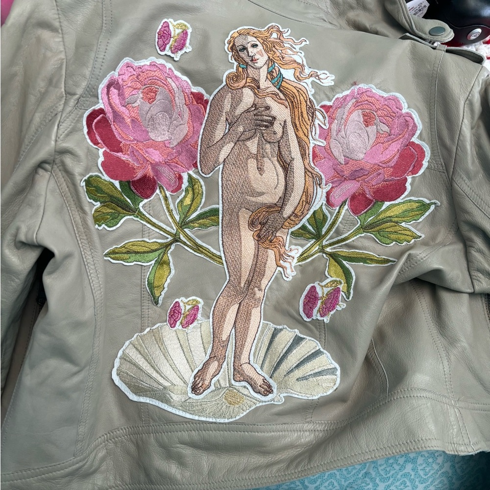 Joy leather embroidered jacket